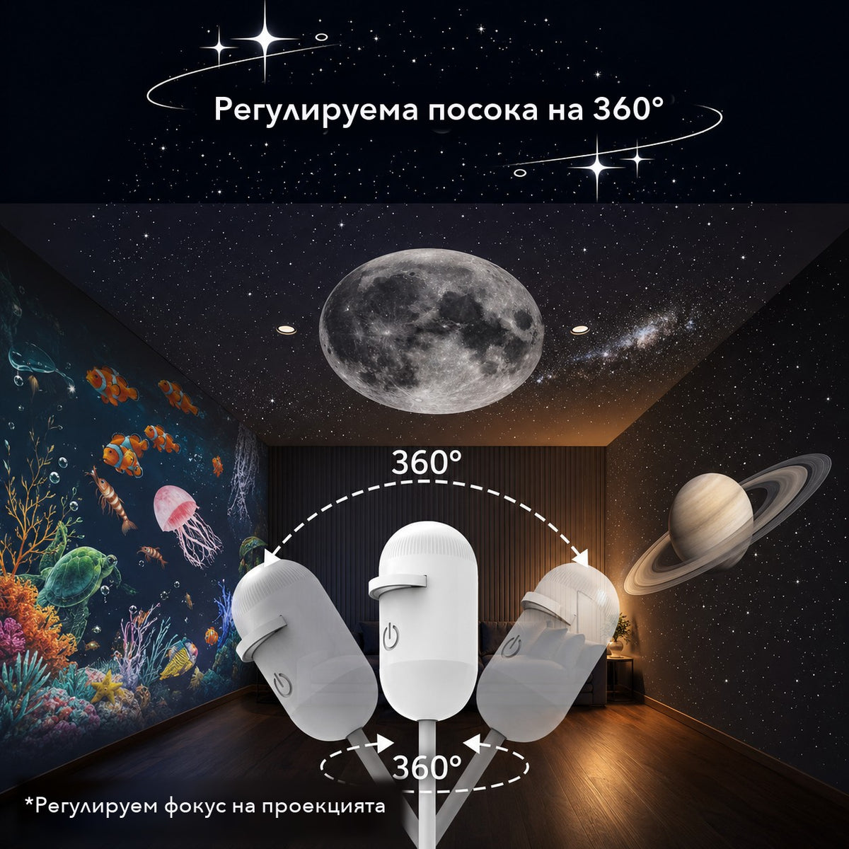 Мини USB звезден проектор – впечатляващо звездно небе във всяка стая