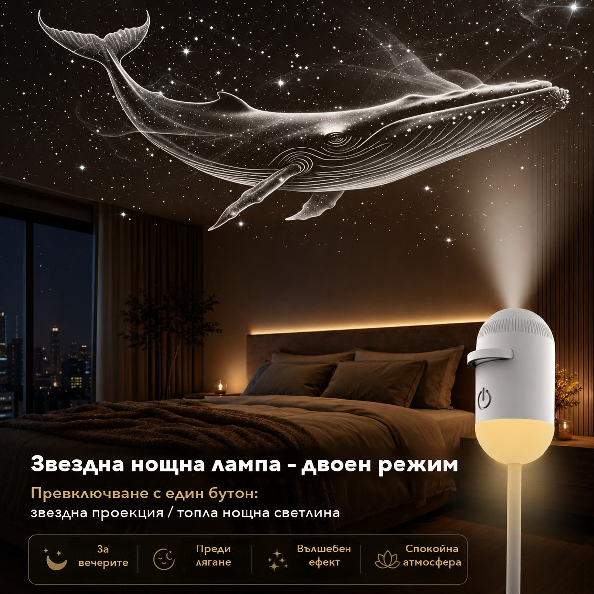 Мини USB звезден проектор – впечатляващо звездно небе във всяка стая